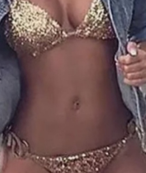 Rose Gold Sequin Bikini - Picture 2 of 7
